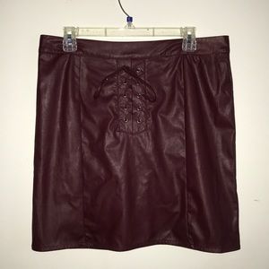 Guess faux leather lace up skirt
